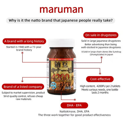 maruman マルマン 納豆キナーゼ4200FU 120粒   日本製サプリメント 納豆4200FUのパワー健康的な生活習慣サポートサプリメント